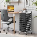 Rolling Storage Cart Organizer with 10 Compartments and 4 Universal Casters - Gallery View 25 of 66